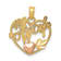 14K Two-tone Number 1 WIFE in Heart with Heart Pendant