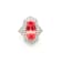 6.20 Cts Rhodochrosite and 1.14 Cts Diamond Ring in 14K WG