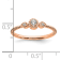 14K Rose Gold Roped Band Petite Round Diamond Ring 0.10ctw