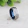 MARINER Titanium Milgrain Engraved Finish Men 's Wedding Ring with Blue
Plating Inside 8mm