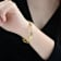 CZ Pave Rectangular Link Bracelet In 14K Gold Over Brass