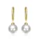 Pear Shape Pearl Twisted Hoop Earrings In 14K Gold Over Brass