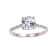 Rhodium Over Sterling Silver Round White Topaz Solitaire Ring 3.28ctw
