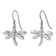 Rhodium Over Sterling Silver Polished Dragonfly Dangle Earrings