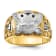 10K Two-Tone Yellow and White Gold Men's Textured and Enameled 33rd
Degree Masonic Ring