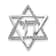 Rhodium Over 14k White Gold Diamond Star of David with Chai Chain Slide Pendant