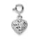 Rhodium Over 14k White Gold Diamond-Cut Heart Spring Ring Pendant