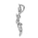 Rhodium Over 14k White Gold Diamond Three Flower Chain Slide Pendant