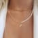 14K Gold Over Brass Initial Pearl Simulant Link Chain Necklace Letter Y