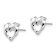 Rhodium Over 14k White Gold Children's Dolphins in Heart Shaped Stud Earrings
