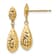 14k Yellow Gold Diamond-Cut Puff Teardrop Dangle Earrings