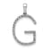 Rhodium Over 14K White Gold Diamond Letter G Initial Pendant
