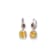 14K White Gold Citrine and Garnet Leverback Earrings