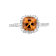 Natural Yellow Citrine Cushion Cut Halo  Ring with Moissanite Accents
Sterling Silver Ring