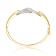 Clear Cubic Zirconia, 14k Gold Plated over Sterling Silver Entwined
Double Raindrop Bangle Bracelet