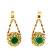 40.00 Ctw Emerald and 2.50 Ctw White Diamond Earring in 18K 2-Tone