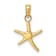10K Yellow Gold Polished Mini Dancing Starfish with Bail Charm