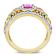 Pink, Orange Sapphire, Tsavorite and Diamond 14K Yellow Gold Ring 3.07ctw