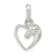 Rhodium Over Sterling Silver Open Heart Horse Head Pendant