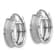Rhodium Over 14k White Gold 5/8" Diamond-Cut and Satin Hoop Earrings