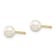 14K Yellow Gold 4-5mm White Round Freshwater Cultured Pearl Stud Post Earrings