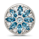 Sterling Silver Blue Spinel and Cubic Zirconia Snowflake Bead