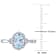 Aquamarine and Diamond 10K White Gold Halo Ring 1.13ctw
