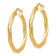 14k Yellow Gold 1 1/4" Textured Twisted Hoop Earrings