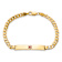 14k Yellow Gold Medical Red Enamel Flat Curb Link ID Bracelet