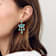 Barse Turquoise Teardrop Chandelier Earrings In Bronze
