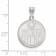Rhodium Over Sterling Silver NHL LogoArt Edmonton Oilers Large Pendant