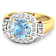 2.21ctw Blue Aquamarine and Diamond 14K Yellow Gold Halo Ring