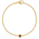 14K Yellow Gold Over Sterling Silver Garnet Curb Chain Bracelet .2ctw