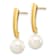 10k Yellow Gold 6-7mm White Round Freshwater Cultured Pearl Dangle Earrings