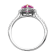Lab Created Pink Sapphire And White Cubic Zirconia Rhodium Over Sterling
Silver Heart Ring 1.50ctw