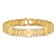 14K Yellow Gold Satin and Polished Men's Link Bracelet