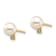 14K Yellow Gold Children's 4-5mm White Round Freshwater Cultured Pearl
and Diamond Stud Earrings