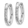 Rhodium Over Sterling Silver Polished Cubic Zirconia Oval Hinged Hoop Earrings