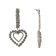 Off Park® Collection, Silver Crystal Double Heart Drop Earring.