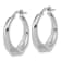 Rhodium Over Sterling Silver Polished Twisted Hollow Hoop Earrings