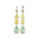 14K Yellow Gold Citrine, Lemon Quartz, and Prasiolite Earrings