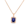 18K Rose Gold Over Sterling Rectangular Octagonal Tanzanite and Cubic
Zirconia Pendant 2.40ctw