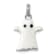 Rhodium Over Sterling Silver White Enamel Ghost Charm