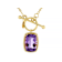 Amethyst Rectangular Cushion Toggle Necklace In 18K Gold Over Sterling
Silver 5.13ct
