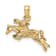 14K Yellow Gold Jockey on Jumping Horse Charm