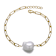 Pear Shape Freshwater Pearl Paperclip Link Bracelet In 14K White Gold
Over Sterling Silver