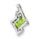 Rhodium Over 10k White Gold 0.63 ctw Cushion Peridot and Diamond Chain
Slide Pendant