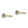 14k Yellow Gold Children's 3mm Alexandrite Simulant Stud Earrings