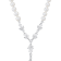 White Freshwater Pearl and White Sapphire Sterling Silver Lariat Necklace