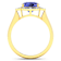 Violet Tanzanite and White Diamond 14K Yellow Gold Halo Ring 2.08 ctw
